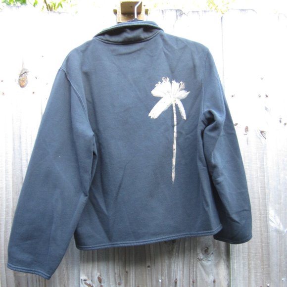 Woman's Black/Gold Floral Victoria 1/4 Zip Pull-Over - Picture 2 of 9